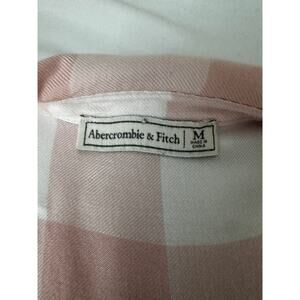 Abercrombie & Fitch Pink White Plaid Viscose Button Down Shirt Medium GUC